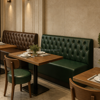 Sièges de banquettes pour restaurant, revêtement en cuir PU capitonné, pieds en bois massif, meubles pour café, hôtel, bistrot et bar