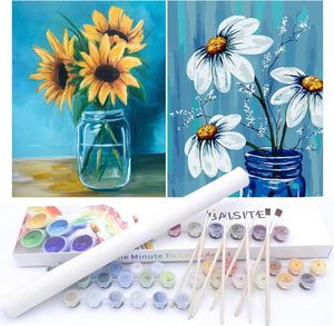 Kits de peinture à l'huile DIY en gros par numéros pour adultes, en boîte colorée - Marguerite et Tournesol - Product Image 5