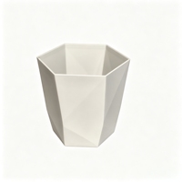 Pot de fleurs en plastique géométrique en forme de diamant, hexagonal, à facettes, pour plantes d'intérieur, pot de fleurs décoratif moderne