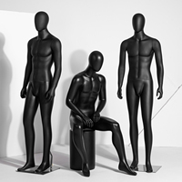 Mannequins Homme en Plastique Noir Mat Corps Entier Musclé pour Articles de Sport