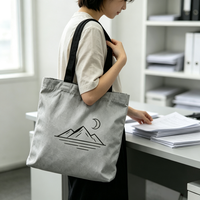 Pochette de rangement portable en toile à motif de dessin animé imprimé sur mesure avec fermeture éclair, sac cadeau robuste et réutilisable pour pique-nique