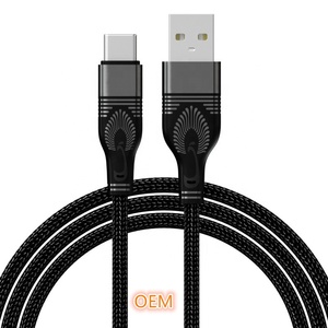 A11L 3A 1M Nylon Tresse Ligne de Données Type C Charge Rapide Téléphone Mobile Chargeur USB <span class=keywords><strong>Pas</strong></span> <span class=keywords><strong>Cher</strong></span> Prix <span class=keywords><strong>Urus</strong></span> avec 5V Tension - Product Image 1