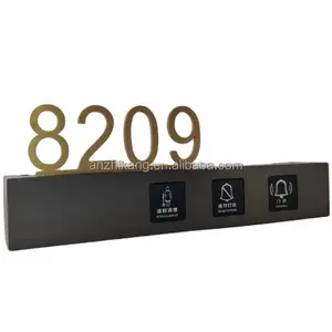 中国工厂供应定制门牌号和3d不锈钢金属字母标牌Led酒店门板