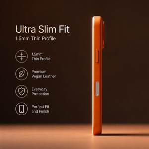 Funda de Cuero Vegano Premium para <span class=keywords><strong>iPhone</strong></span> 18 17 Pro Max, Magnética, Ultra Delgada, Perfil de 1.5mm, Antigolpes, para Negocios - Product Image 4
