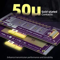 JEYI Kartu Adaptor PCIe 5.0 ke M.2 NVMe 128Gbps Kecepatan Ultra Tinggi Didukung Slot x4 x8 x16 Siap Pakai 22110 2280 2260 2242 2230 SSD OEM