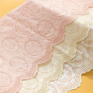 Encaje de Algodón 100% al por Mayor con Flores Bordadas y Caladas <span class=keywords><strong>para</strong></span> Mujer - Product Image 3
