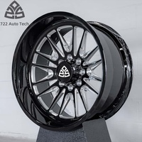 722Auto Jantes forgées robustes à 8 trous 20-24 pouces 8x165.1 8x170 8x180 Concaves profondes Noir brillant pour Ford F-250 F-350 Ram 2500