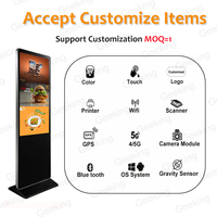Lcd Totem Android dalam ruangan berdiri lantai 32/43/49/55 inci layar sentuh tanda Digital dan tampilan iklan Lcd