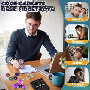 Office Desk Metal Eco-Friendly 3-in-1 <b>Fidget</b> <b>Spinner</b> Set Smooth Slider Flippy Chain-5-Piece Assortment for Stress Relief Unisex - Product Image 5