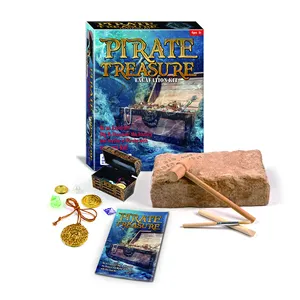 Wholosale pirata tesoro pecho excavación cavar lo Kit de juguete para los niños