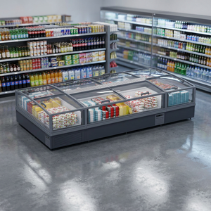 Congelador Comercial Tipo Isla con Puerta Corredera de Vidrio Curvo para Exhibición de Helados y Alimentos Congelados en <span class=keywords><strong>Supermercados</strong></span> - Product Image 5