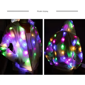 Cadılar bayramı kostümü parti ışığı Up ceket bale led sahne gösterisi parlayan LED noel Hoodies erkekler için