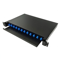 Boîtier de terminaison ODF coulissant 1U 12 cœurs SC/UPC, montage en rack 19 pouces pour réseau FTTH FTTX