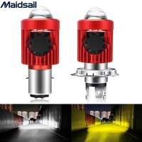 Faro LED para Motocicleta Maidsas con Ventilador, 20W, 12-80V, Blanco/Amarillo, Luz Alta y Baja