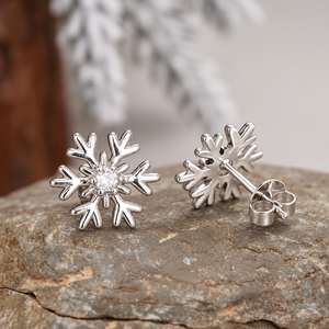 Orecchini a Forma di Fiocco di Neve per Donne, Design Natalizio, per Uso Quotidiano, Regalo per Feste, Accessori - Product Image 1