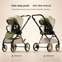 Poussette bébé multifonctionnelle bidirectionnelle en métal, pliable, compacte et légère, pour les 0-3 ans, avec protection de la colonne vertébrale (position assise et allongée), directement de l'usine