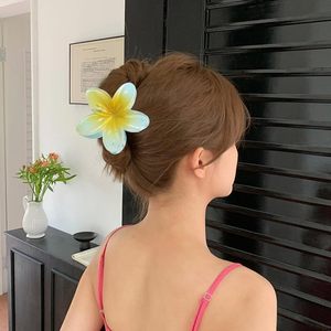 Hot Sale 4cm/8cm Hawaiian <b>Flower</b> Hair Claw Clips <b>Sweet</b> Women Girls Hair Accessories Gradient Candy Color Hair Claw - Product Image 2