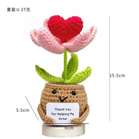 Carte au crochet faite à la main pour les fleurs - Petit rappel - Décoration tricotée - Cadeau de Noël pour femmes, hommes, professeurs, mamans, amis, collègues