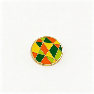 Marcador de pelota de golf geométrico moderno de esmalte, circular, de latón plateado, arte coleccionable, artesanía metálica. - Product Image 1