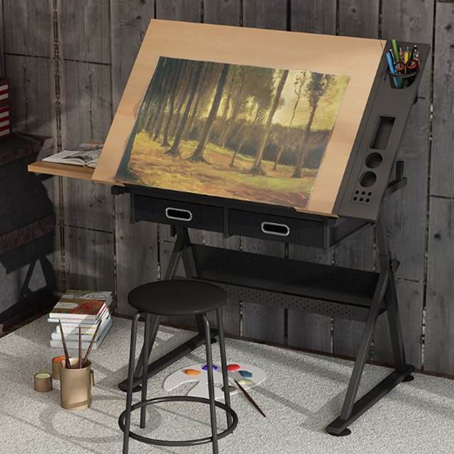 Drawing Table, Painting, Adjustable Table, Art Glass, Drawing, Computer Designer Desk, Workbench Table