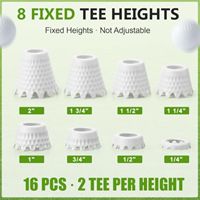 Tees de simulateur de golf à 8 hauteurs fixes pour tapis de golf, pour entraînement en intérieur et rangement compact. Entraînement et configuration du swing.