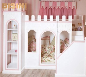 <span class=keywords><strong>Lit</strong></span> superposé <span class=keywords><strong>en</strong></span> bois pour enfants, château personnalisé, <span class=keywords><strong>lit</strong></span> de princesse avec bibliothèque - Product Image 5
