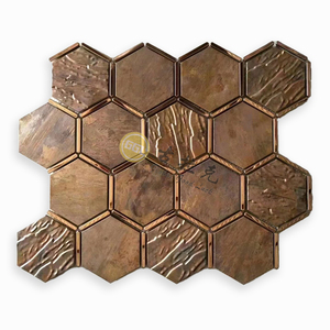 Top qualité irrégulière Antique Surface or laiton métal mosaïque carrelage pour mur intérieur sol <span class=keywords><strong>fond</strong></span> décor maison hôtel Villa - Product Image 6