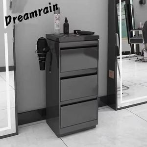 Luxury Black Leather Full Hair Salon Furniture Set Barber Cutting Chair Backwash Shampoo Chair LED <b>Mirror</b> Side Cabinet For Salon - Product Image 5