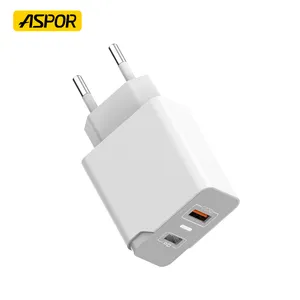 ASPOR A825 18W20W30W Cell Phone Charger Portable Charger QC 2.4A IQ Fast Charging 2 USB Wall Charger