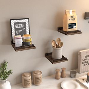 Cross-border wooden wall-mounted flower <b>rack</b>, simple wall-mounted <b>shelf</b>, decorative <b>shelf</b> for living room, bathroom, and - Product Image 1