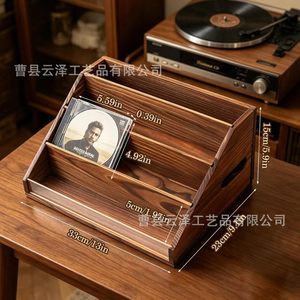 ชั้นวางแผ่นเสียงไม้พร้อมหูจับ ที่จัดเก็บอัลบั้มและชั้นโชว์ ชั้นวางแผ่นเสียงไวนิลและชั้นวางซีดี - Product Image 4