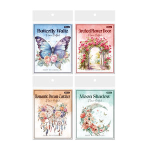 10 hojas por paquete Flower Song Series Vintage Flower Butterfly PET Paisajismo Pegatinas creativas Decoración - Product Image 5