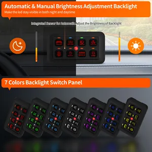 8 Gang Electronic Relay System Panel Control Universal Led Switch Vehicle Switch Control Panel With Circuit Control Box