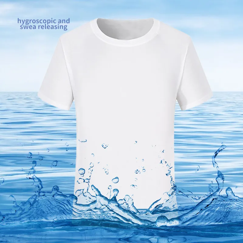 Mükemmel kumaş atletik olmayan solma süblimasyon T-Shirt boş T Shirt süblimasyon baskı ısı Transfer baskı