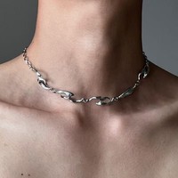 Collier en alliage de zinc doré de style hip hop Chaînes de cou épaisses à motif de cœur à la mode pour hommes/femmes à la mode ou en cadeau