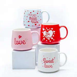 Ngày Valentine tùy chỉnh 360ml gốm đồ đá Mug thân thiện với môi drinkware phụ kiện mới xương Vật liệu Quà Tặng Mug