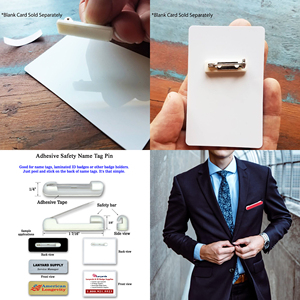 Huy Hiệu Phụ Kiện Nhựa An Toàn <span class=keywords><strong>Pin</strong></span> Thanh Màu Xanh Tự Dính An Toàn Pins Cho Huy Chương Id Sau - Product Image 6