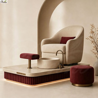 Poste de manucure et pédicure sans tuyauterie, design banc, blanc, pour salon de beauté, à vendre
