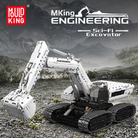 MOULDKING 17079 Kits de construction techniques, Excavatrice hydraulique motorisée de science-fiction sur chenilles, Jouets pour enfants, Briques de construction