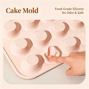 Molde de Silicona para Muffins, 12 Tazas, Molde Flexible para Hornear Cupcakes con Marco Rígido, Fácil Desmolde, Apto para Lavavajillas, Utensilios de Cocina - Product Image 3