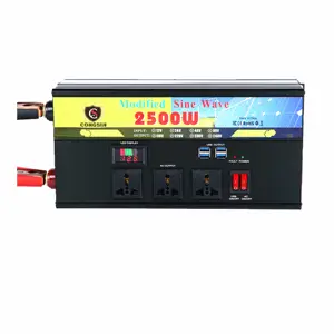 מחיר המפעל 2500w 12v 24v dc/ac 110v 220v שינוי inverter כוח גל סינוס עם 4 יציאות usb 3 שקעים פלט ac