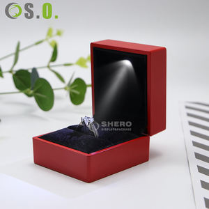 Hot Selling Square Faux PU Leather Cardboard Paper Custom LOGO Jewelry <b>Box</b> Wedding <b>Ring</b> Earrings Jewelry Package <b>Box</b> - Product Image 6