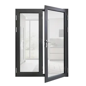 New design aluminium double glass entrance door safety glass entry door