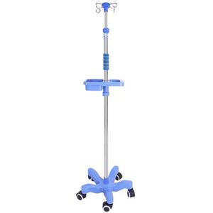 Mobilier d'hôpital <span class=keywords><strong>4</strong></span> crochets de renforcement Base en acier solide Support médical de perfusion IV Pole en acier inoxydable - Product Image 6