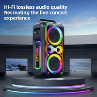 Altavoz para Fiestas en Exteriores PT21 RGB IPX-5 Resistente al Agua con Batería Recargable y Entrada AUX, Salida de 250W, hasta 15 Horas de Reproducción
