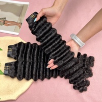 Extensions de cheveux humains vietnamiens 100% naturels de qualité 12A, cuticules alignées, ondulations profondes, clips sans couture