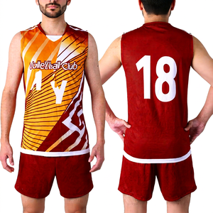 Custom New Sports Training Competition Dry Fit Beach Volleyball Sublimation Printed Jersey Uniform Sets 100% Polyester - Product Image 1