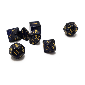 Juego de Dados de Silicona Universe Galaxy D4-D20, 7 Piezas, para Juegos de Rol DND, Colores Azul Real y Negro, Acabado Brillante, Ecológico - Product Image 6