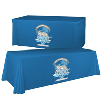 Nappe de table convertible personnalisée en gros, 8 pieds, réglable, sublimation couleur, logo en polyester, pour salon professionnel et événement promotionnel