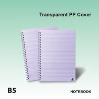 Premium-Qualität B5 Spiralblock mit Metalldrahtbindung Transparenter PP-Einband Notizbuch mit Individuellem Logo-Druck 100 Blatt zum Fabrikpreis